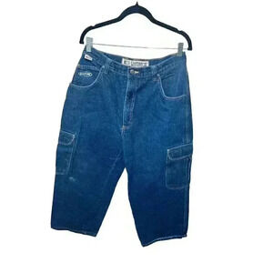 VINTAGE Culture Jeans Mens 31 Blue Denim Baggy Cargo Skater Y2K Pants
